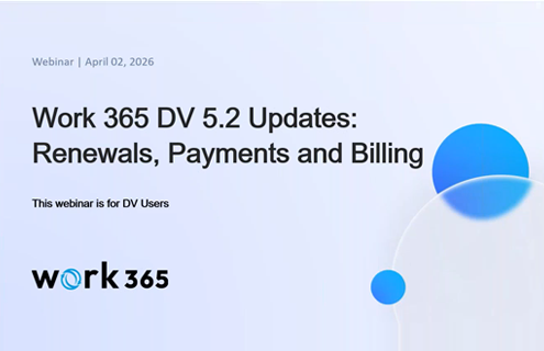 Work 365 DV Updates