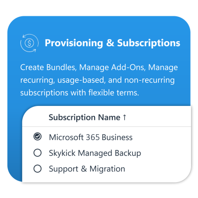 CSP Provisioning and Subscriptions